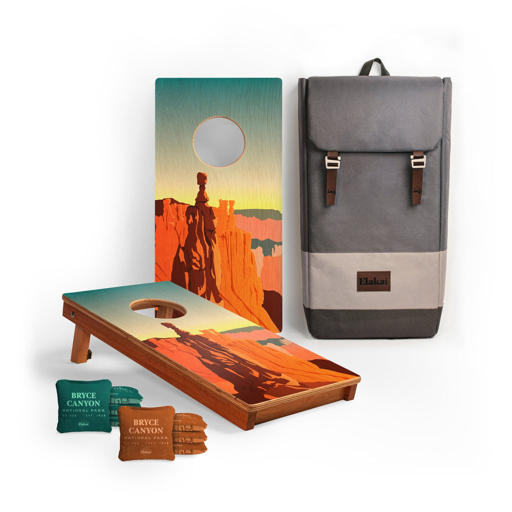 Elakai 1ft x 2ft Graphic Wood Travel Cornhole Set | National Parks Inspired Collection Bryce Canyon | Heirloom Boulevard
