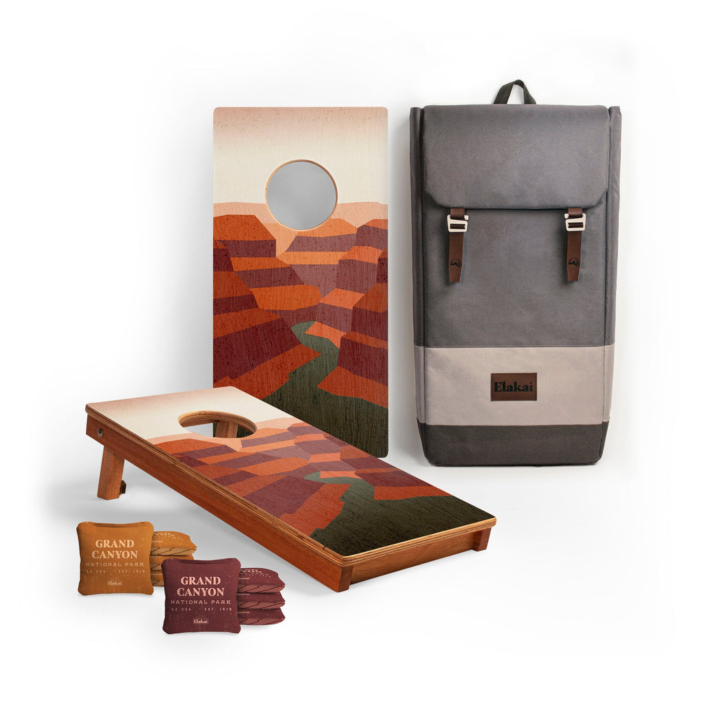 Elakai 1ft x 2ft Graphic Wood Travel Cornhole Set | National Parks Inspired Collection Grand Canyon | Heirloom Boulevard