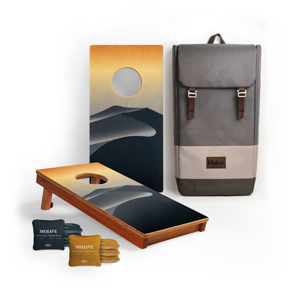 Elakai 1ft x 2ft Graphic Wood Travel Cornhole Set | National Parks Inspired Collection Mojave | Heirloom Boulevard