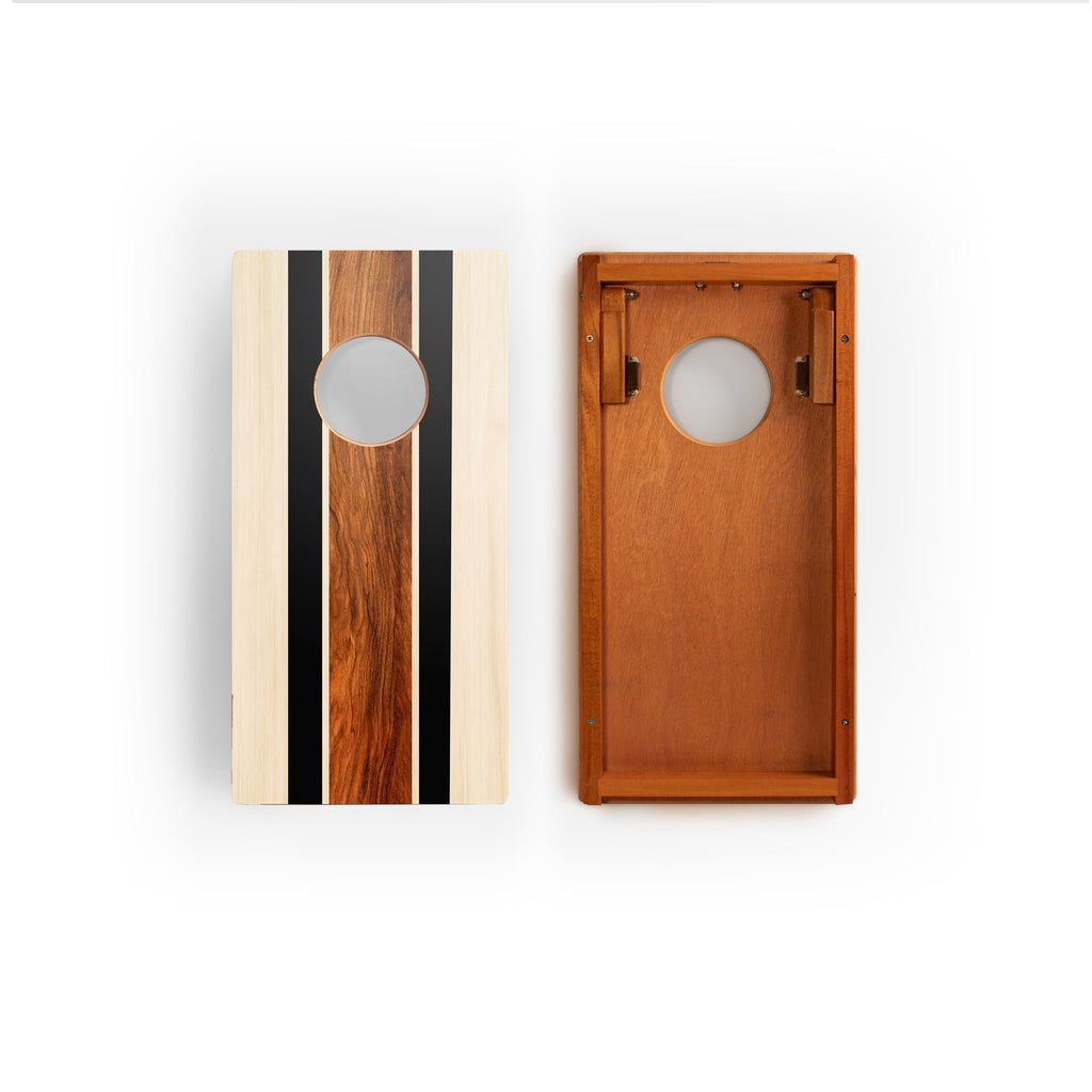 Elakai 1ft x 2ft Graphic Wood Travel Cornhole Set | Natural Surf Beach Collection | Heirloom Boulevard