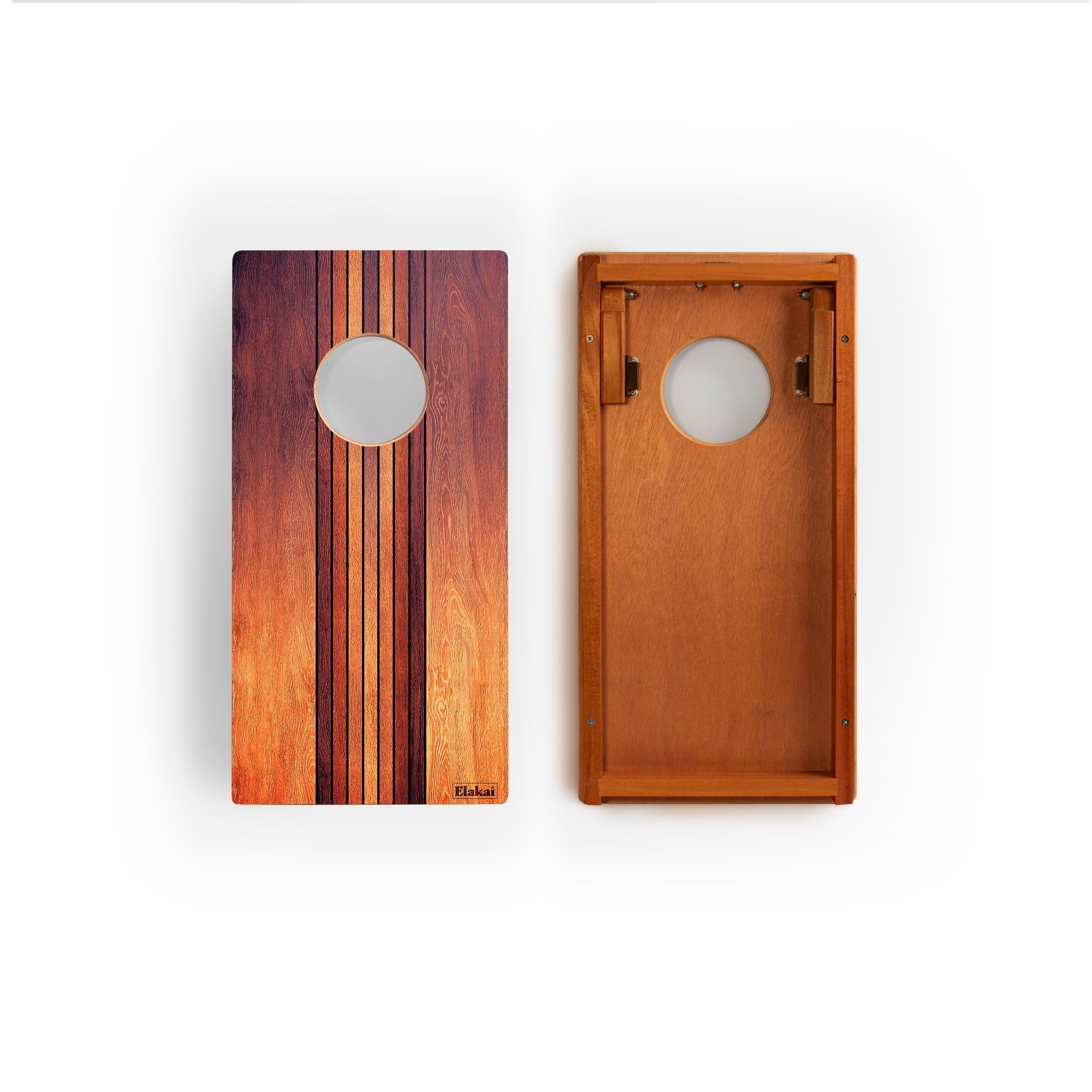 Elakai 1ft x 2ft Graphic Wood Travel Cornhole Set | Natural Surf Beach Collection | Heirloom Boulevard