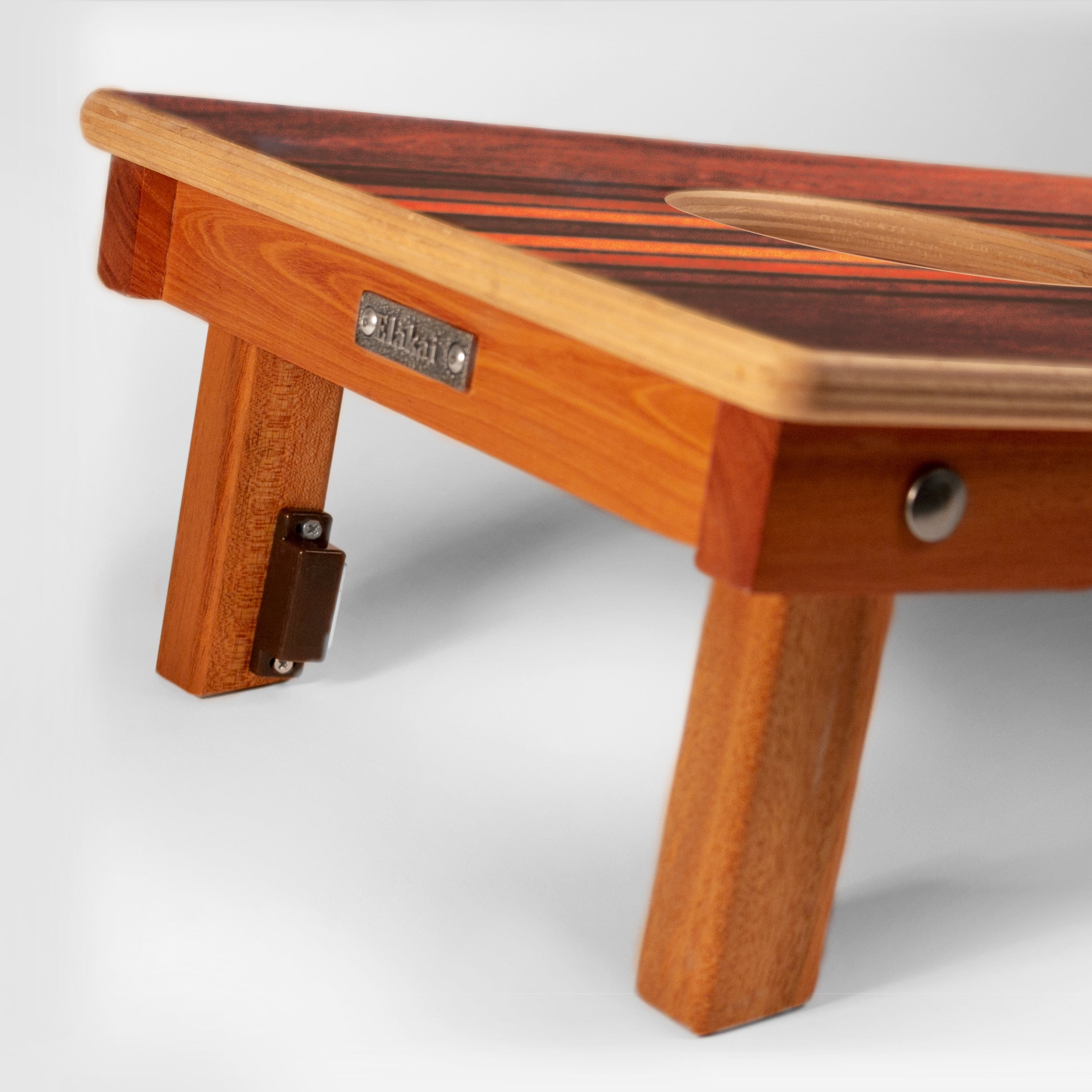 Elakai 1ft x 2ft Graphic Wood Travel Cornhole Set | Natural Surf Beach Collection | Heirloom Boulevard