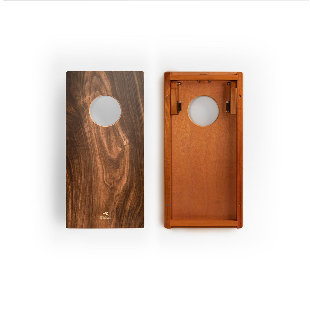 1ft x 2ft Graphic Wood Travel Cornhole Set | Organic Wood Pattern Collection | Heirloom Boulevard
