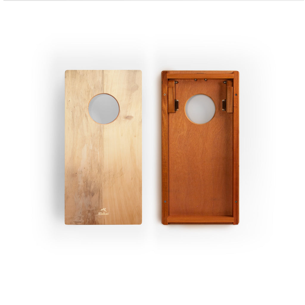 1ft x 2ft Graphic Wood Travel Cornhole Set | Organic Wood Pattern Collection | Heirloom Boulevard