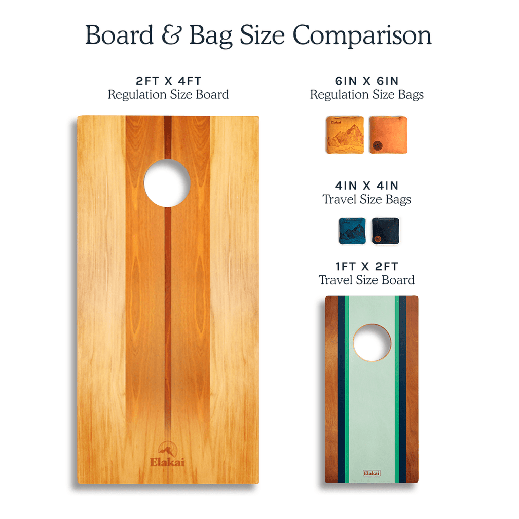 Elakai 1ft x 2ft Resin & Wood Travel Cornhole Set | Beach Wave | Heirloom Boulevard