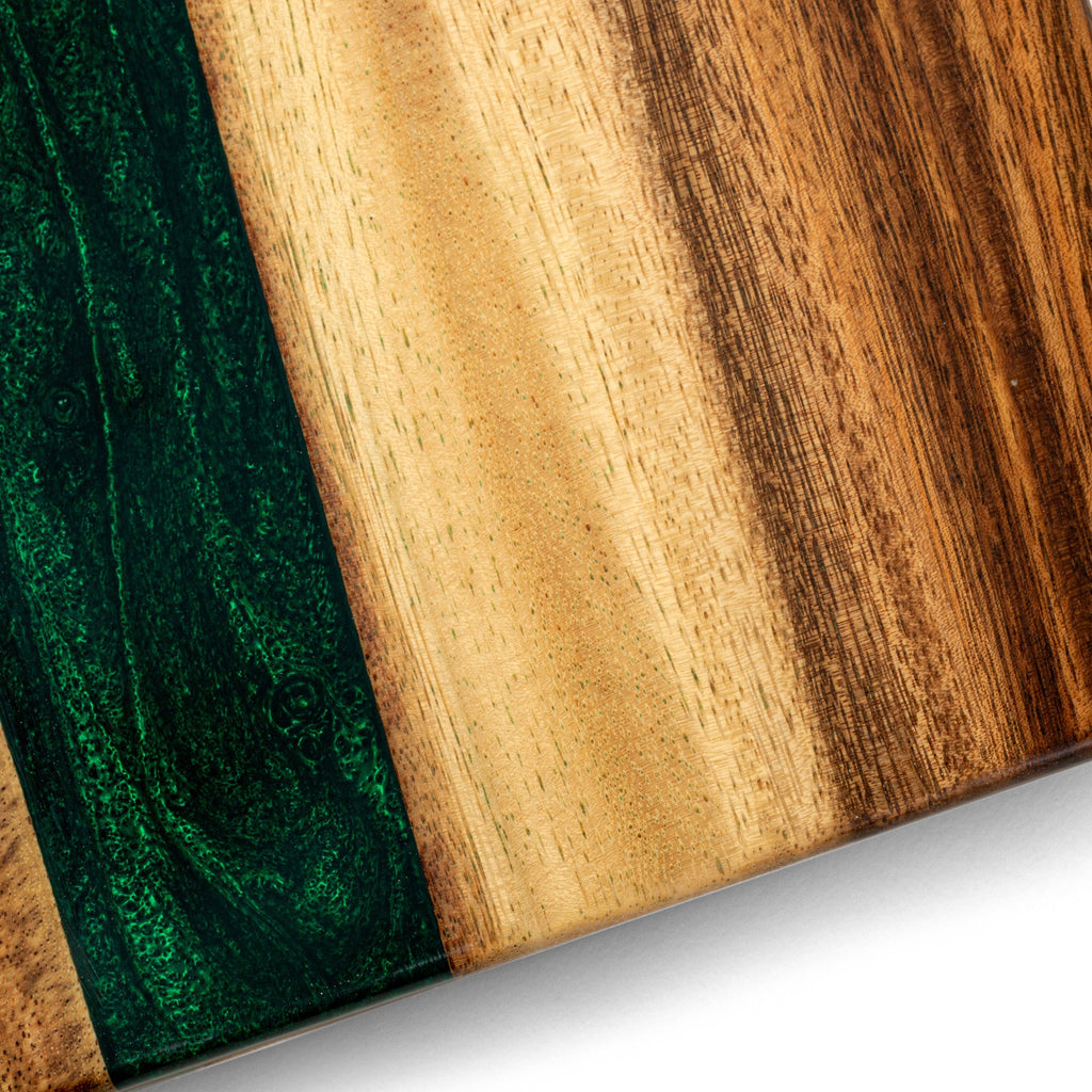 Elakai 1ft x 2ft Resin & Wood Travel Cornhole Set | Live Edge River Collection | Heirloom Boulevard
