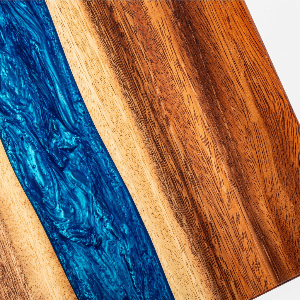 Elakai 1ft x 2ft Resin & Wood Travel Cornhole Set | Live Edge River Collection | Heirloom Boulevard