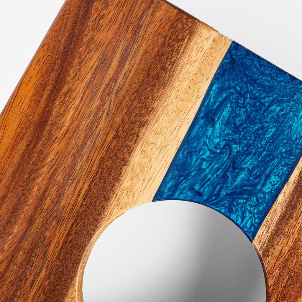 Elakai 1ft x 2ft Resin & Wood Travel Cornhole Set | Live Edge River Collection | Heirloom Boulevard