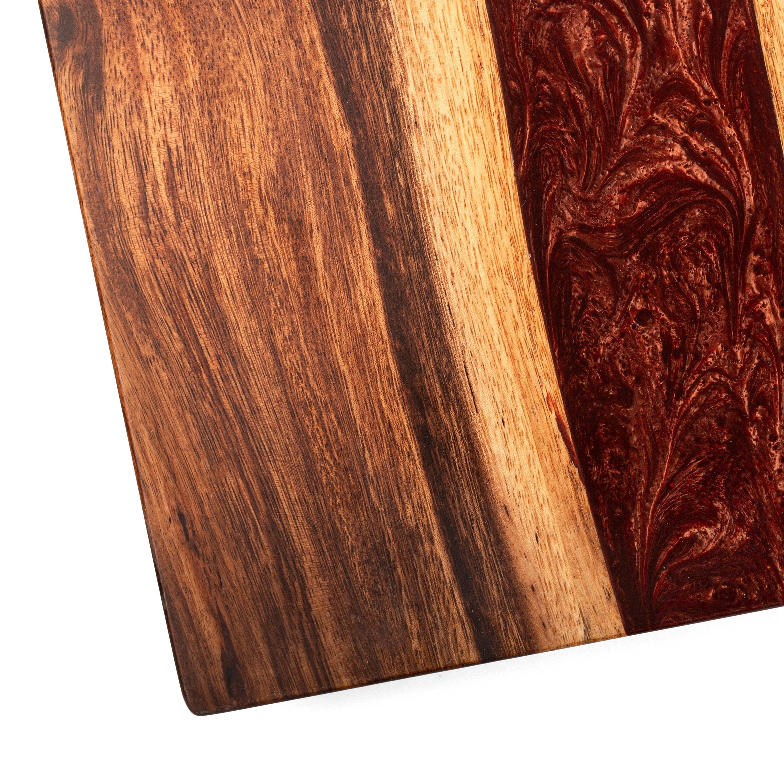 Elakai 1ft x 2ft Resin & Wood Travel Cornhole Set | Live Edge River Collection | Heirloom Boulevard