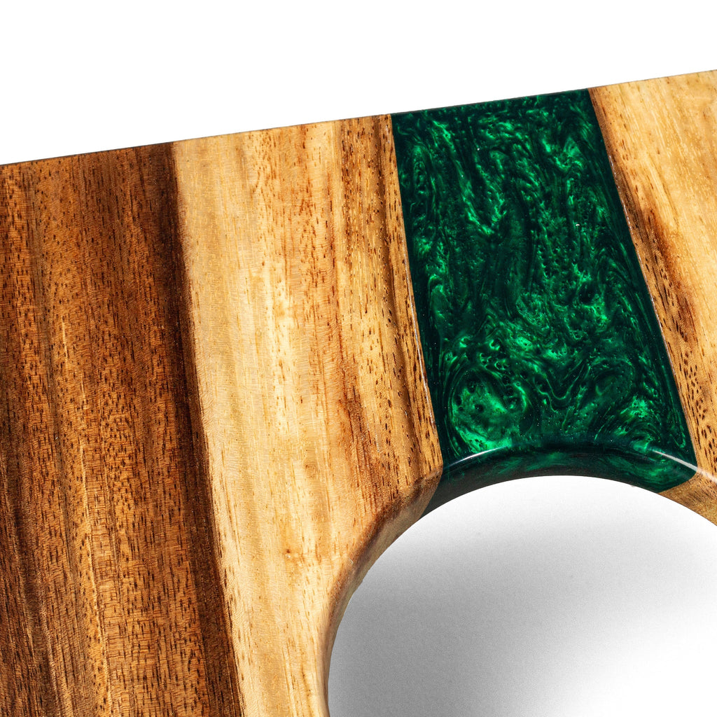 Elakai 1ft x 2ft Resin & Wood Travel Cornhole Set | Live Edge River Collection | Heirloom Boulevard