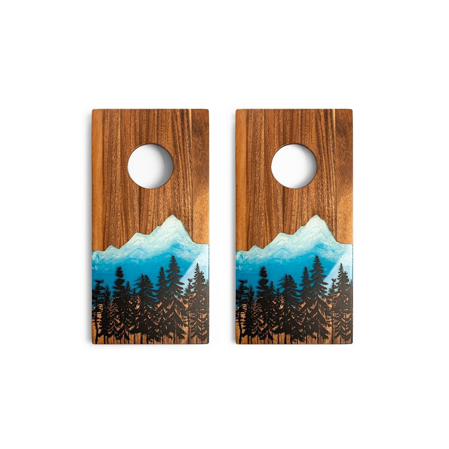 Elakai 1ft x 2ft Resin & Wood Travel Cornhole Set | Mountain Collection | Heirloom Boulevard