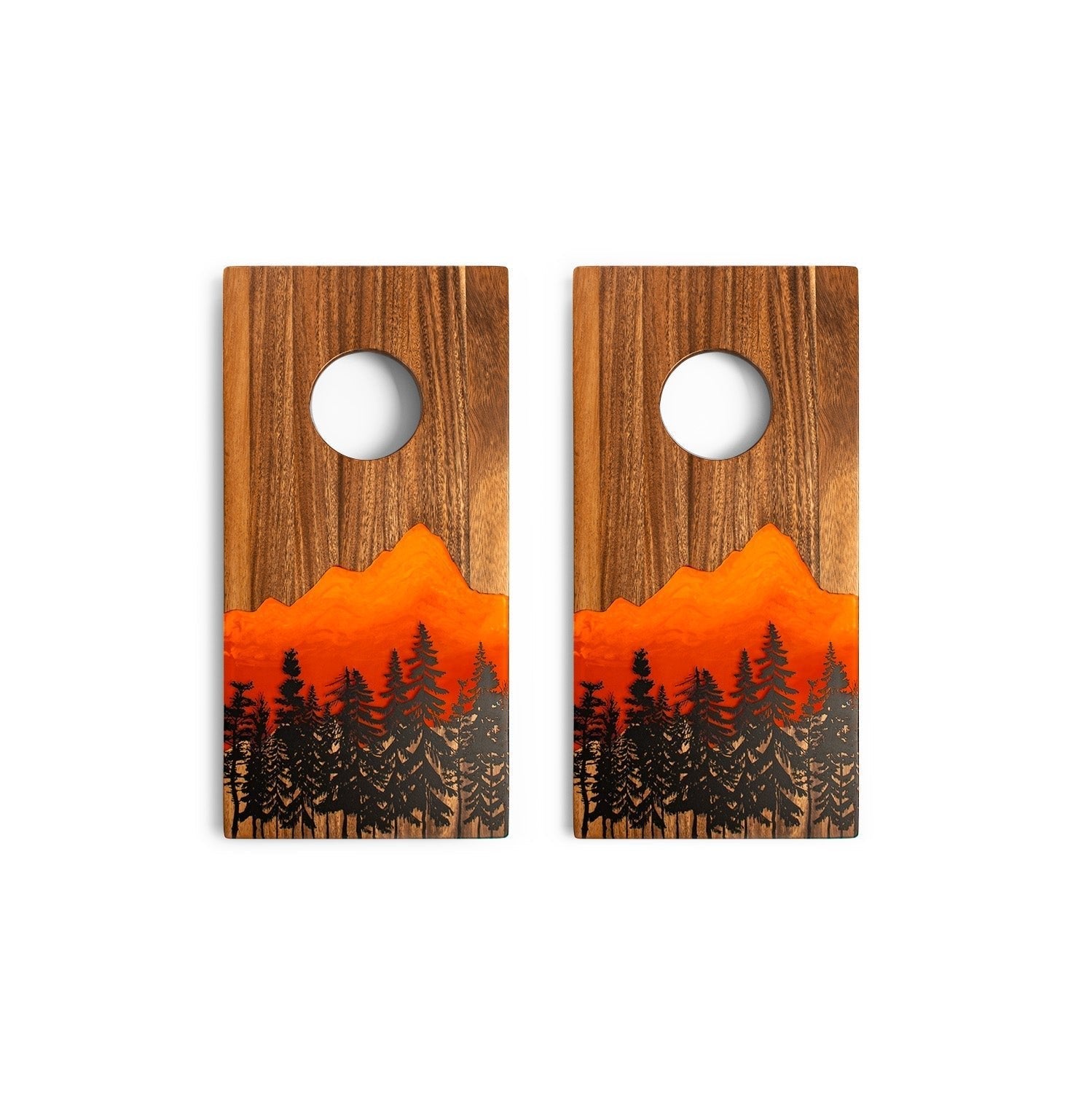 Elakai 1ft x 2ft Resin & Wood Travel Cornhole Set | Mountain Collection | Heirloom Boulevard