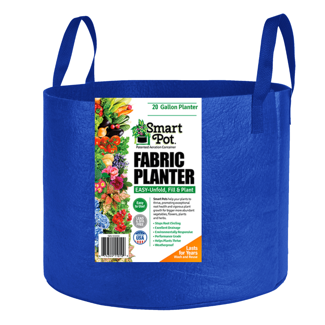 Smart Pot Fabric Planter 20 Gallon Berry Blue With Handles | Heirloom Boulevard