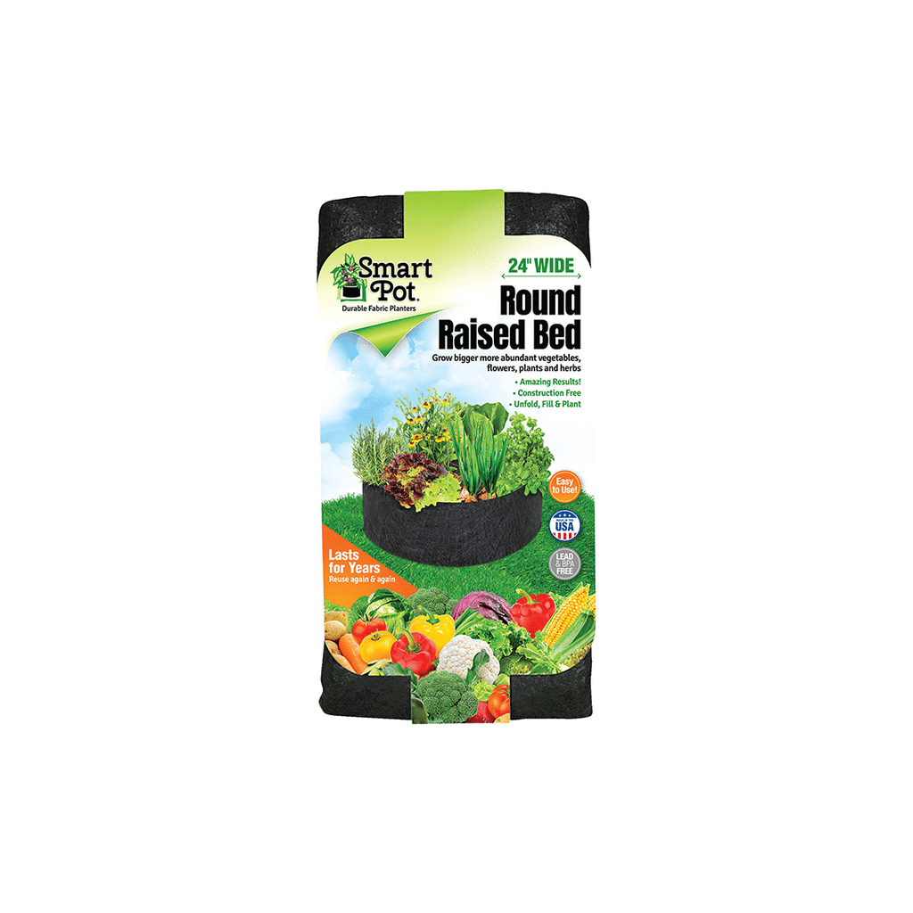 Smart Pot Round Raised Bed 24 Inch Black | Heirloom Boulevard