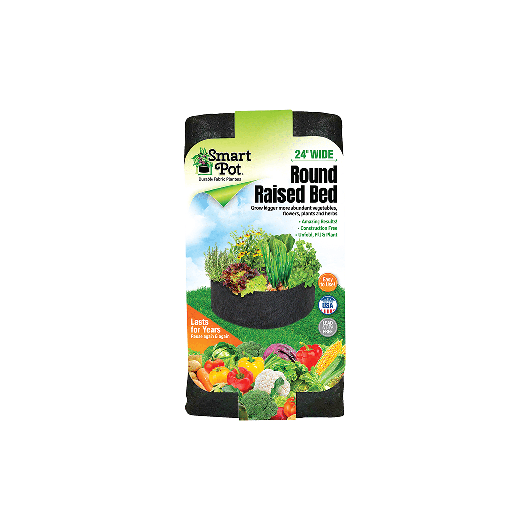 Smart Pot Round Raised Bed 24 Inch Black | Heirloom Boulevard