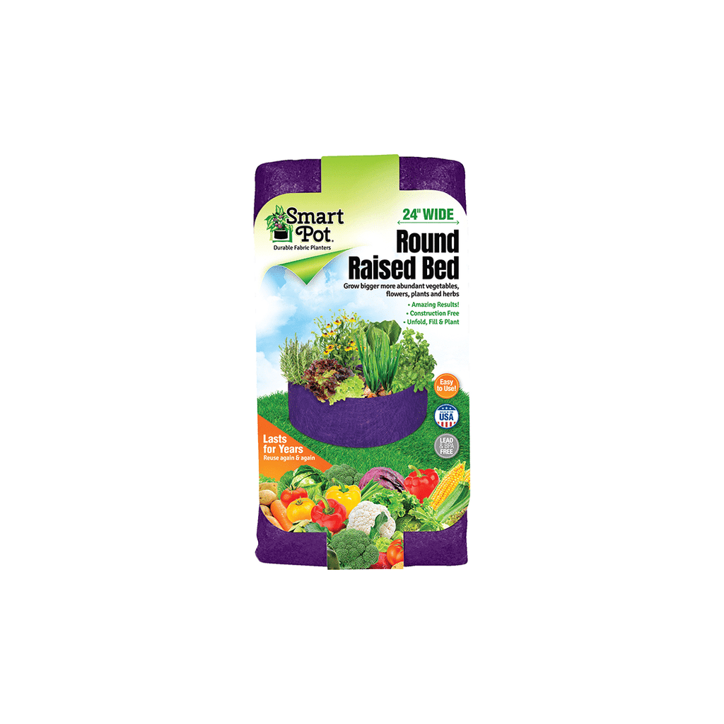 Smart Pot Round Raised Bed 24 Inch Purple | Heirloom Boulevard
