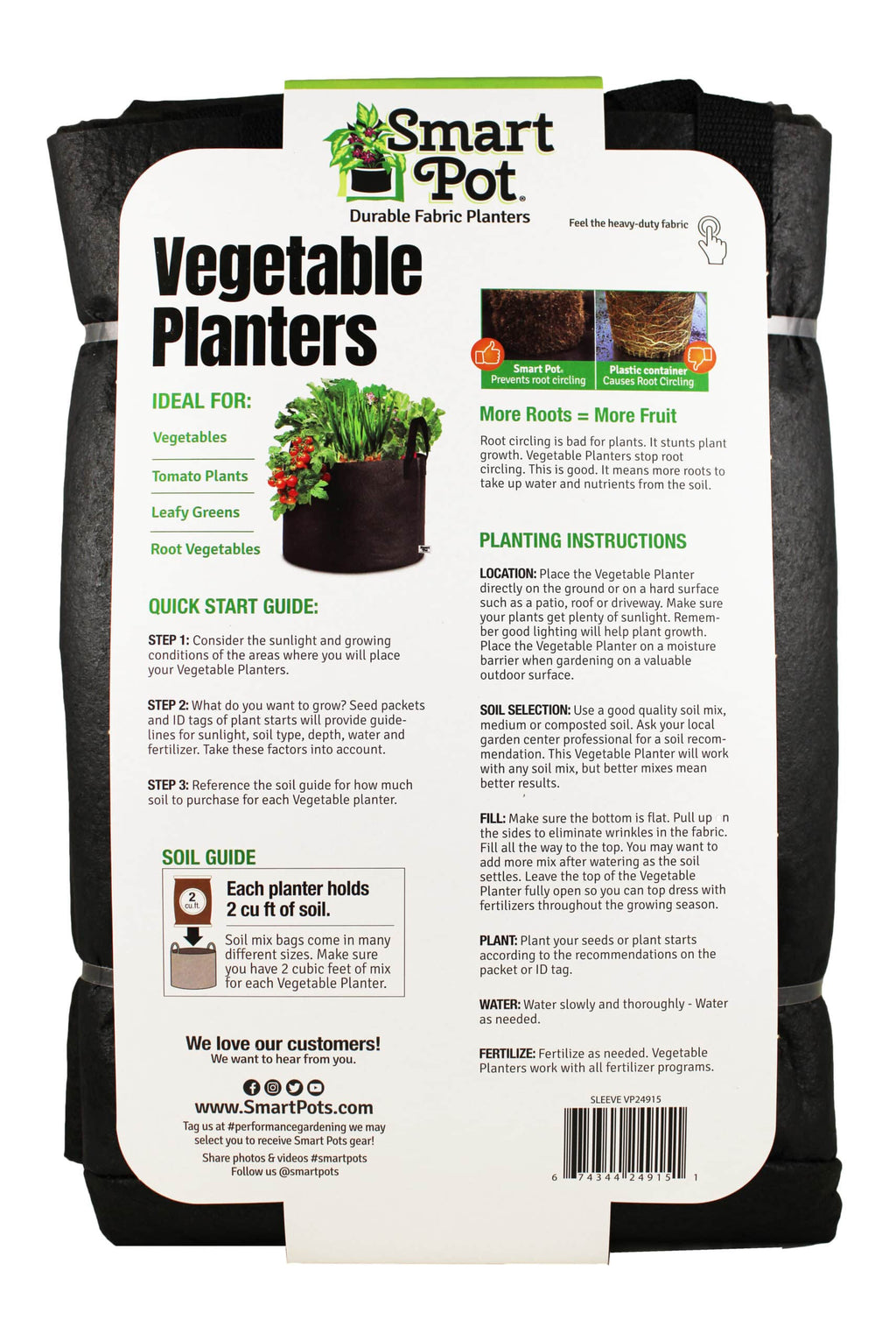 Smart Pot 15-Gallon Vegetable Planters (3 Pack) | Heirloom Boulevard