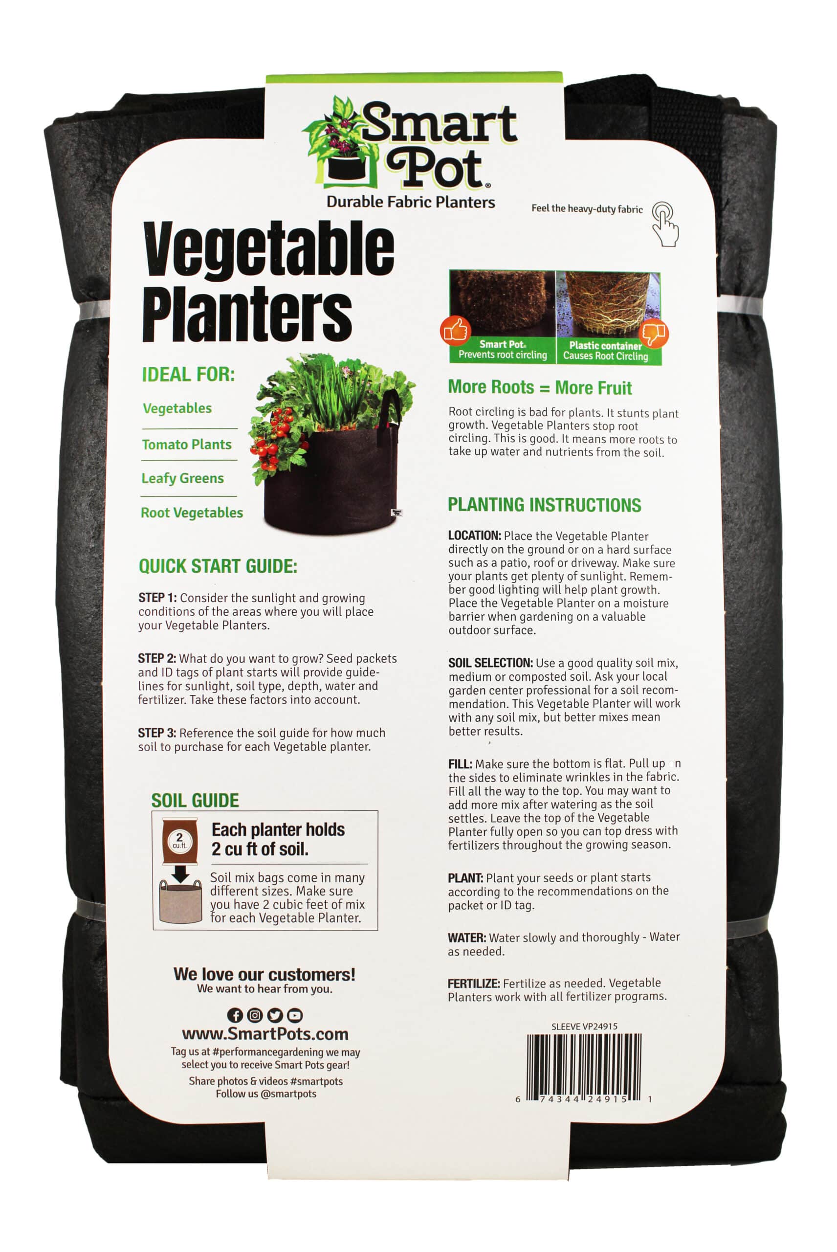 Smart Pot 15-Gallon Vegetable Planters (3 Pack) | Heirloom Boulevard