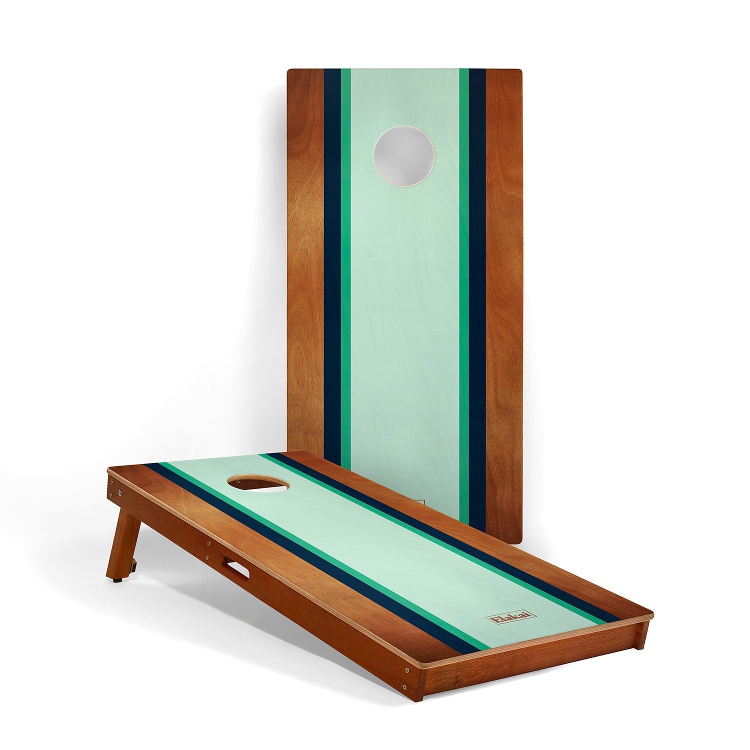 Elakai 2ft x 4ft Graphic Wood Classic Cornhole Set | Classic Beach Stripes Collection Gidget | Heirloom Boulevard