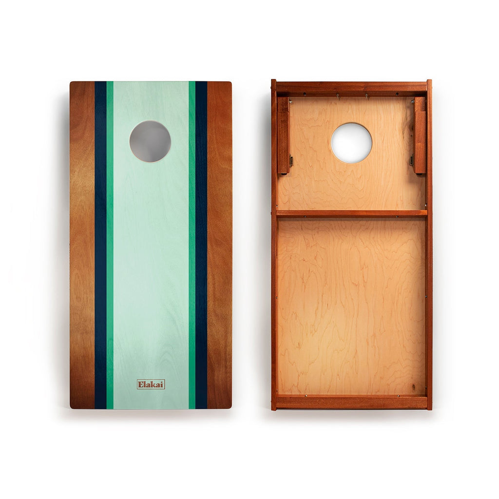 Elakai 2ft x 4ft Graphic Wood Classic Cornhole Set | Classic Beach Stripes Collection | Heirloom Boulevard