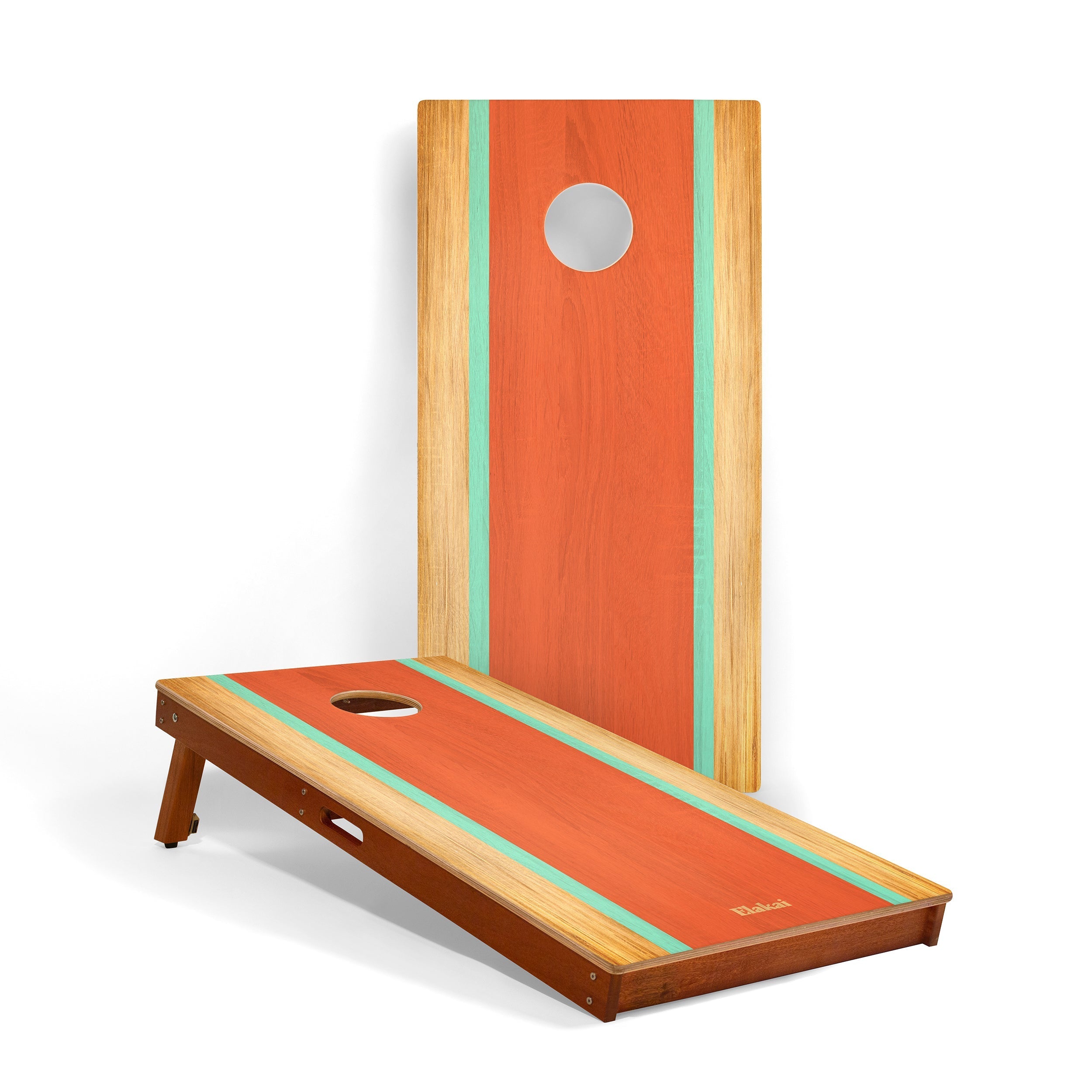Elakai 2ft x 4ft Graphic Wood Classic Cornhole Set | Classic Beach Stripes Collection Guppy | Heirloom Boulevard