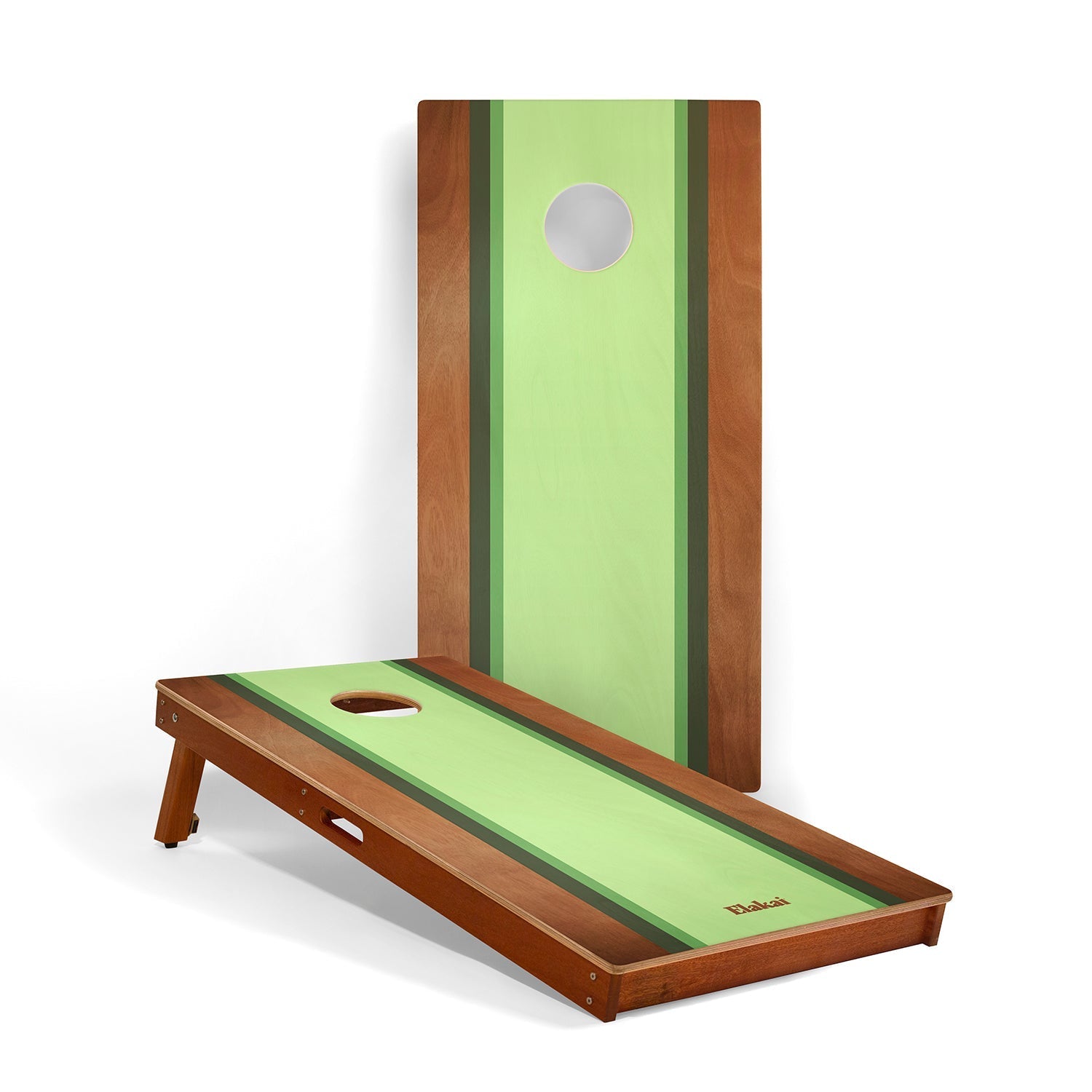 Elakai 2ft x 4ft Graphic Wood Classic Cornhole Set | Classic Beach Stripes Collection La Holla | Heirloom Boulevard