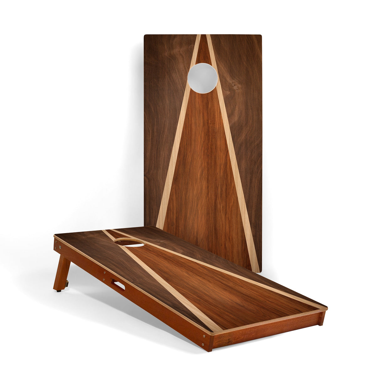 2ft x 4ft Graphic Wood Classic Cornhole Set | Classic Triangle Collection Dark Wood | Heirloom Boulevard