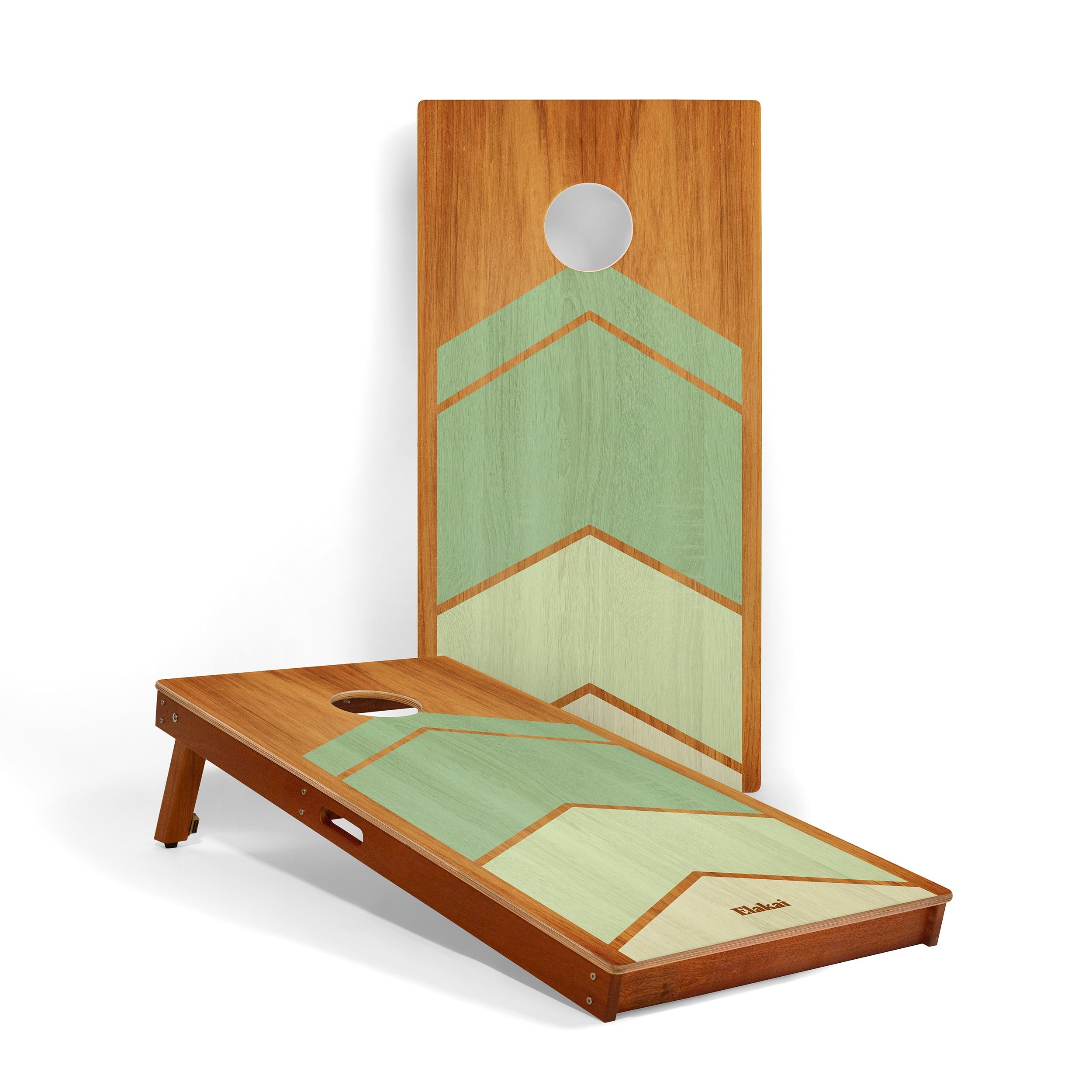 Elakai 2ft x 4ft Graphic Elakai Wood Classic Cornhole Set | Modern Angle Collection Rover Chevron | Heirloom Boulevard