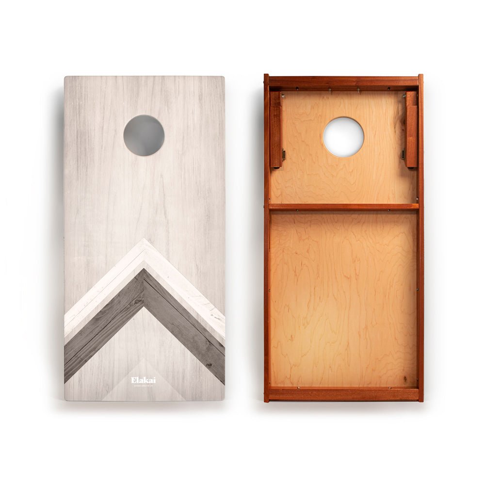 Elakai 2ft x 4ft Graphic Elakai Wood Classic Cornhole Set | Modern Angle Collection | Heirloom Boulevard