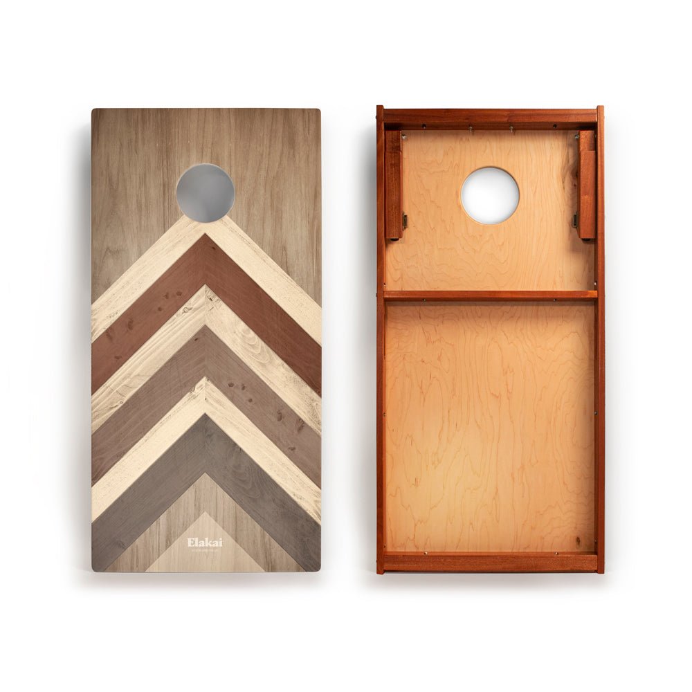 Elakai 2ft x 4ft Graphic Elakai Wood Classic Cornhole Set | Modern Angle Collection | Heirloom Boulevard