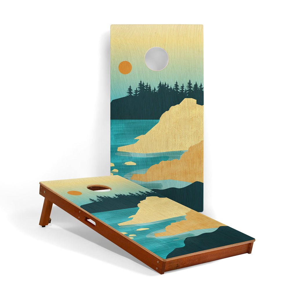 Elakai 2ft x 4ft Graphic Wood Classic Cornhole Set | National Parks Inspired Collection Acadia | Heirloom Boulevard