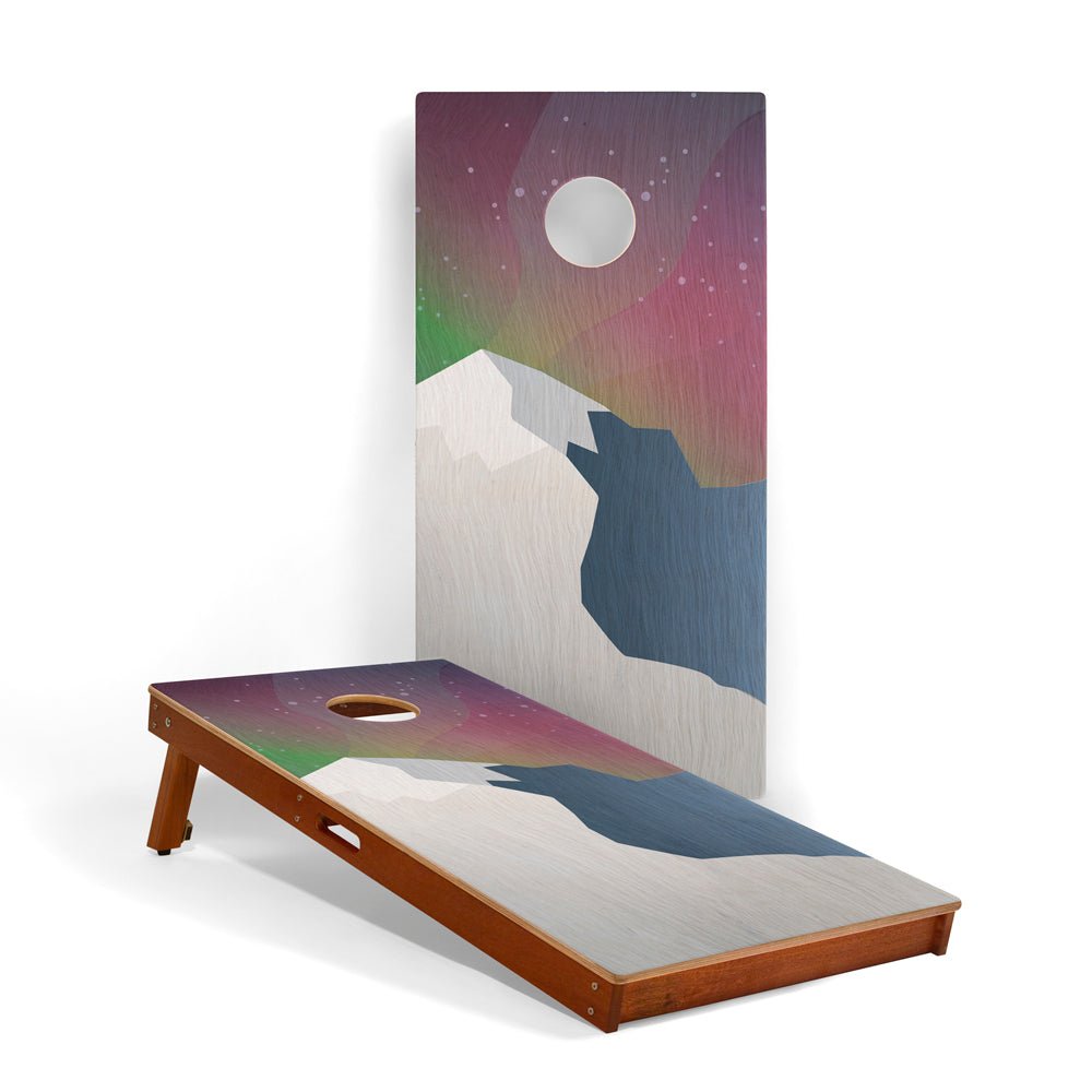 Elakai 2ft x 4ft Graphic Wood Classic Cornhole Set | National Parks Inspired Collection Aurora | Heirloom Boulevard