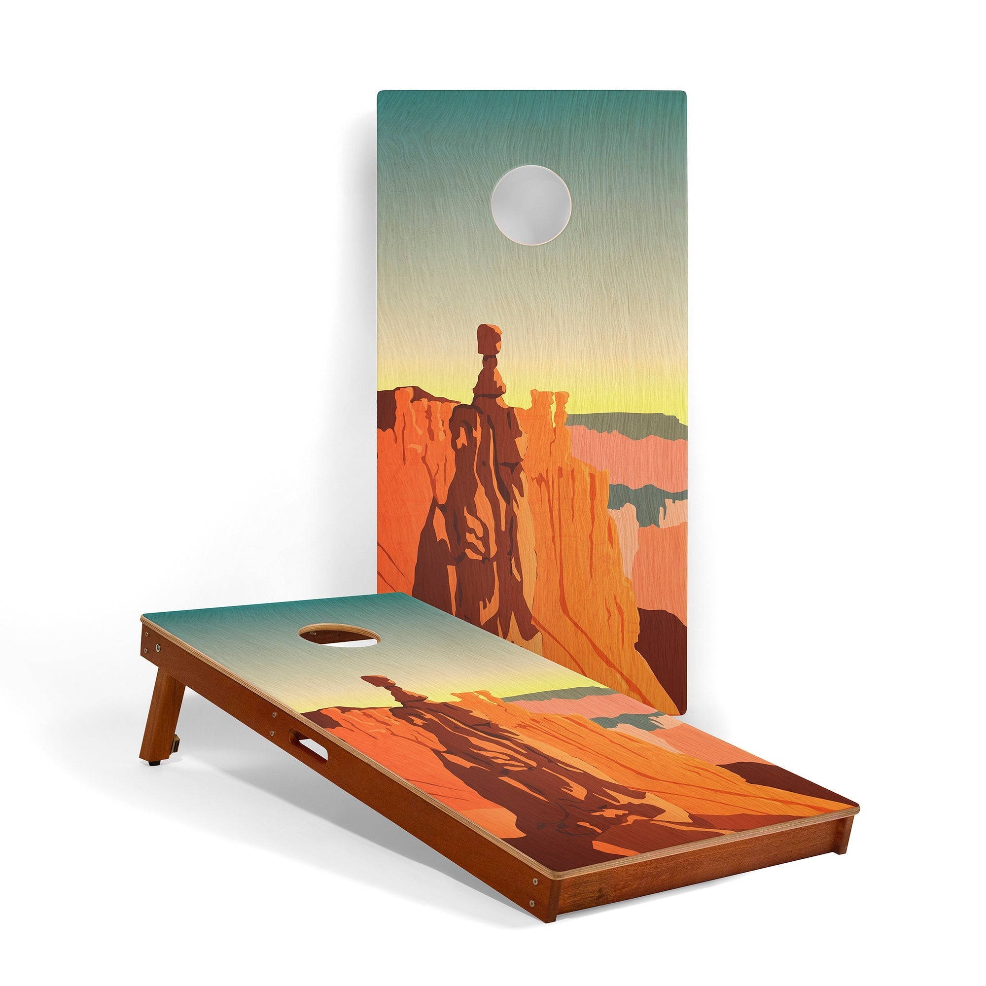 Elakai 2ft x 4ft Graphic Wood Classic Cornhole Set | National Parks Inspired Collection Bryce Canyon | Heirloom Boulevard