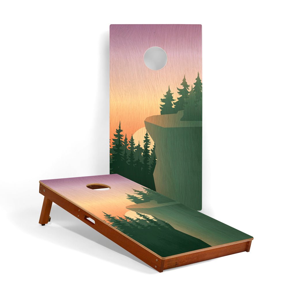 Elakai 2ft x 4ft Graphic Wood Classic Cornhole Set | National Parks Inspired Collection Cliff View | Heirloom Boulevard