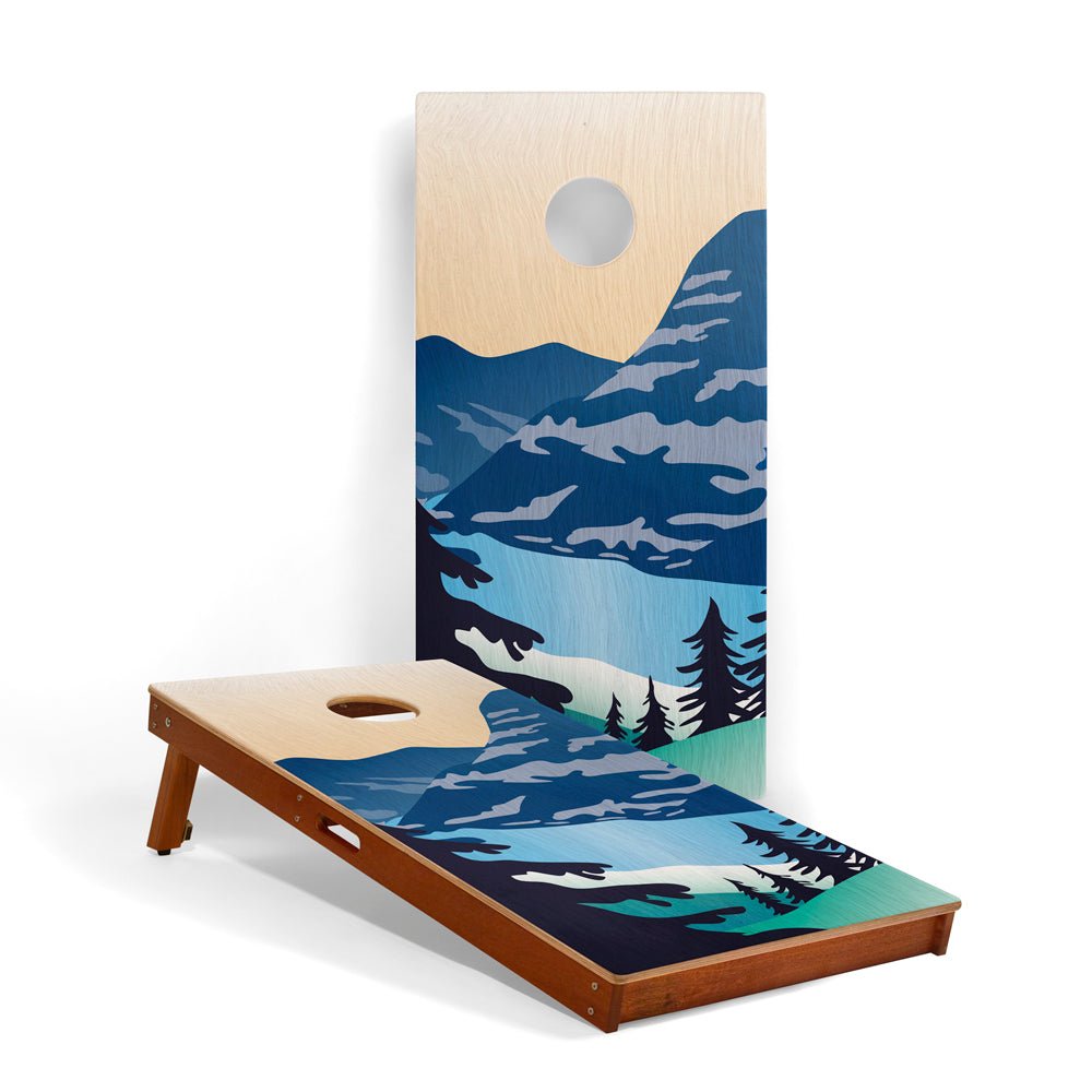 Elakai 2ft x 4ft Graphic Wood Classic Cornhole Set | National Parks Inspired Collection Glacier | Heirloom Boulevard