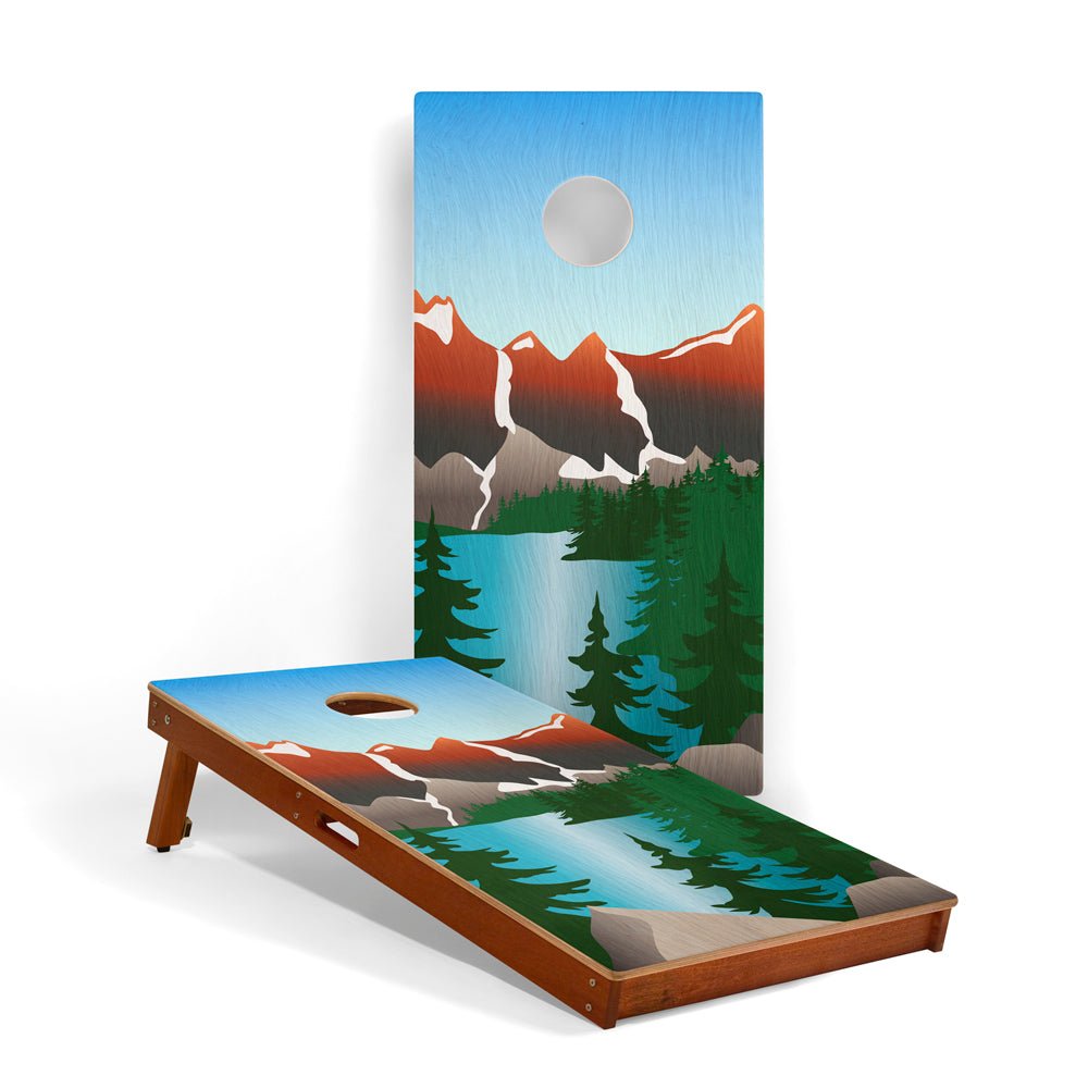 Elakai 2ft x 4ft Graphic Wood Classic Cornhole Set | National Parks Inspired Collection Rocky Mountains | Heirloom Boulevard