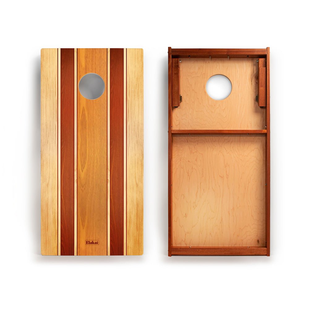 Elakai 2ft x 4ft Graphic Wood Classic Cornhole Set | Natural Surf Beach Collection Classic Woody | Heirloom Boulevard