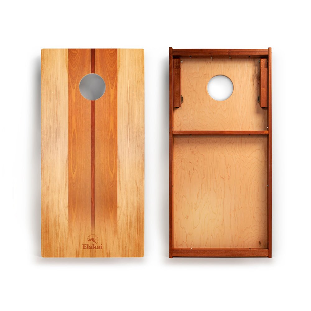 Elakai 2ft x 4ft Graphic Wood Classic Cornhole Set | Natural Surf Beach Collection | Heirloom Boulevard