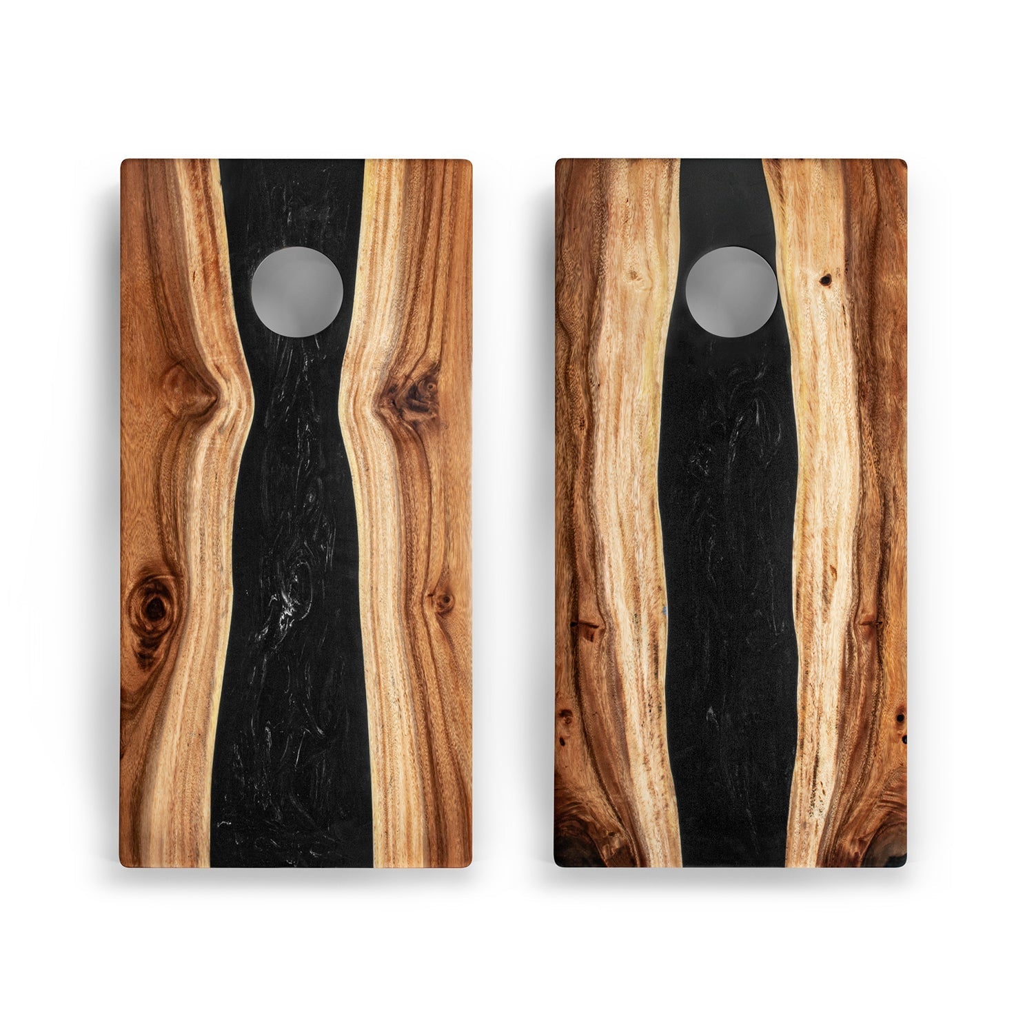 Elakai 2ft x 4ft Resin & Wood Classic Cornhole Set | Live Edge River Collection | Heirloom Boulevard