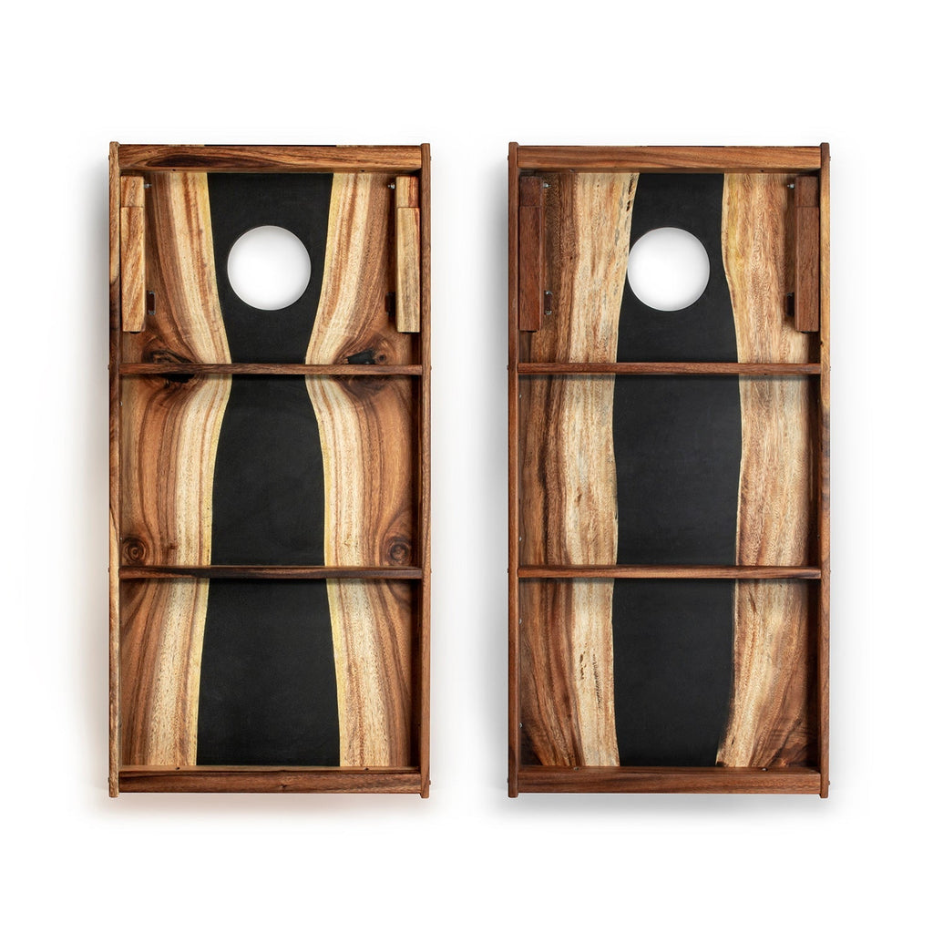 Elakai 2ft x 4ft Resin & Wood Classic Cornhole Set | Live Edge River Collection | Heirloom Boulevard
