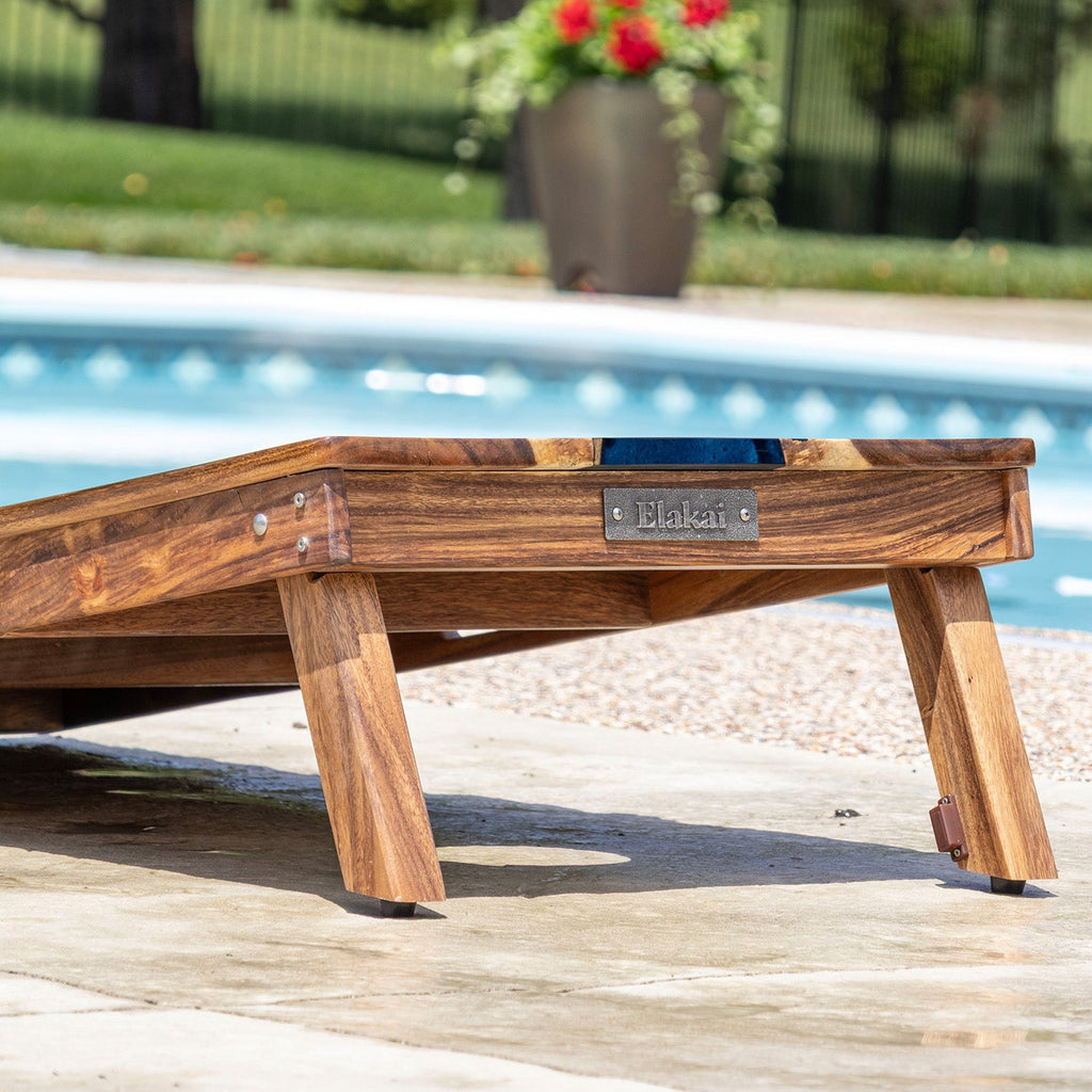Elakai 2ft x 4ft Resin & Wood Classic Cornhole Set | Live Edge River Collection | Heirloom Boulevard
