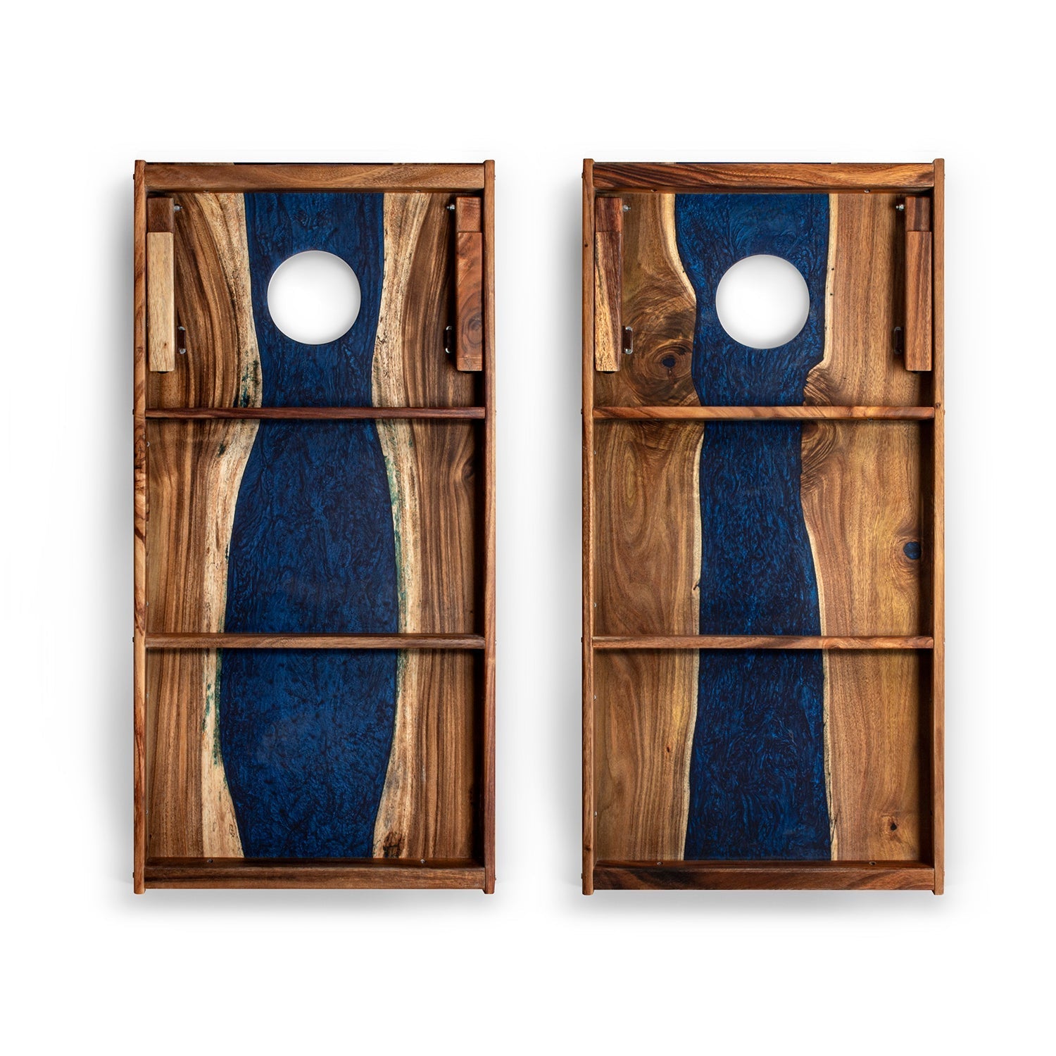 Elakai 2ft x 4ft Resin & Wood Classic Cornhole Set | Live Edge River Collection | Heirloom Boulevard