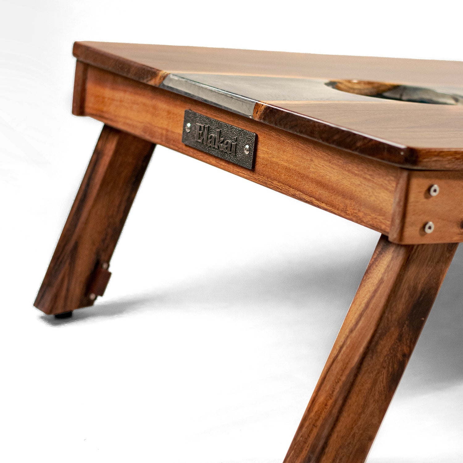 Elakai 2ft x 4ft Resin & Wood Classic Cornhole Set | Live Edge River Collection | Heirloom Boulevard