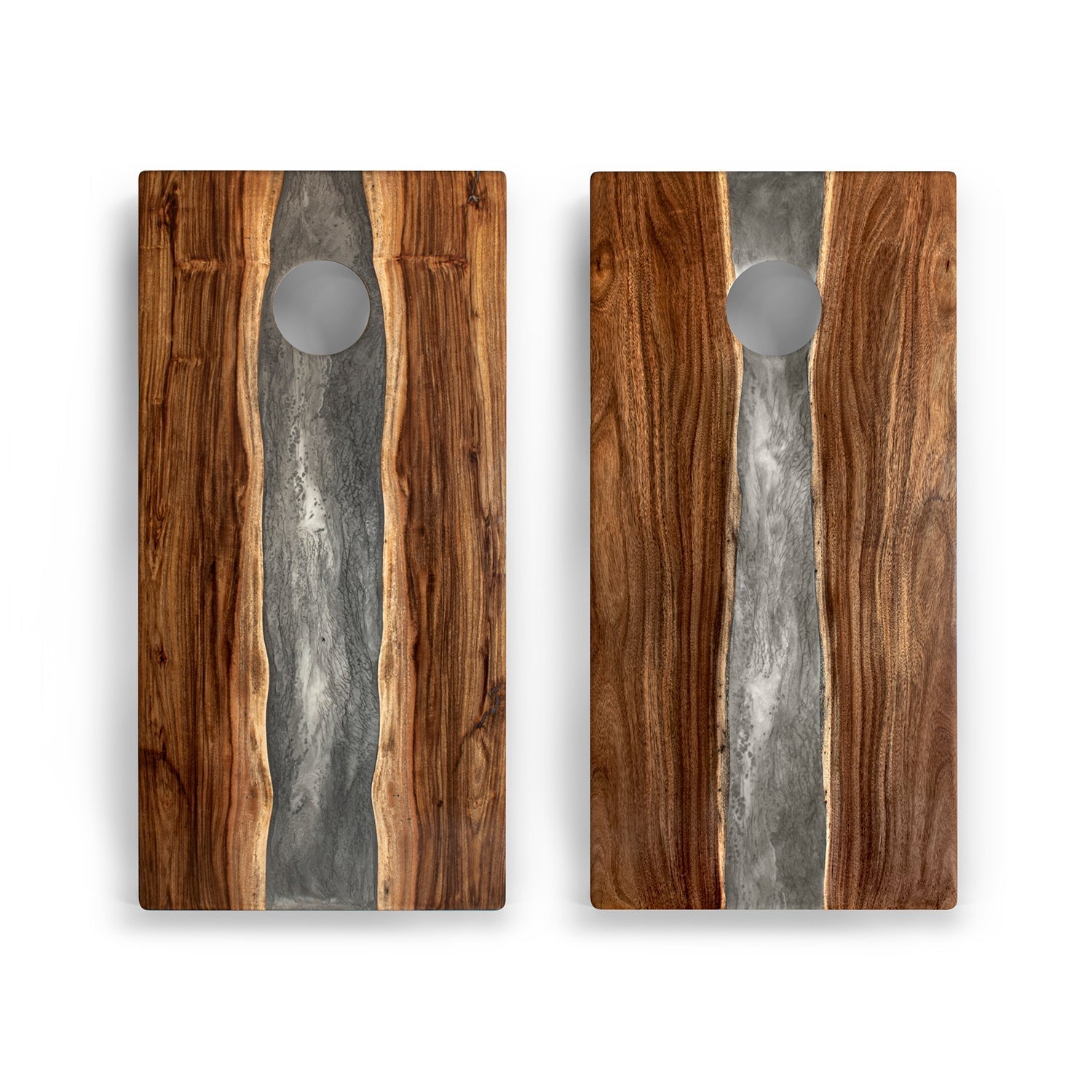 Elakai 2ft x 4ft Resin & Wood Classic Cornhole Set | Live Edge River Collection | Heirloom Boulevard