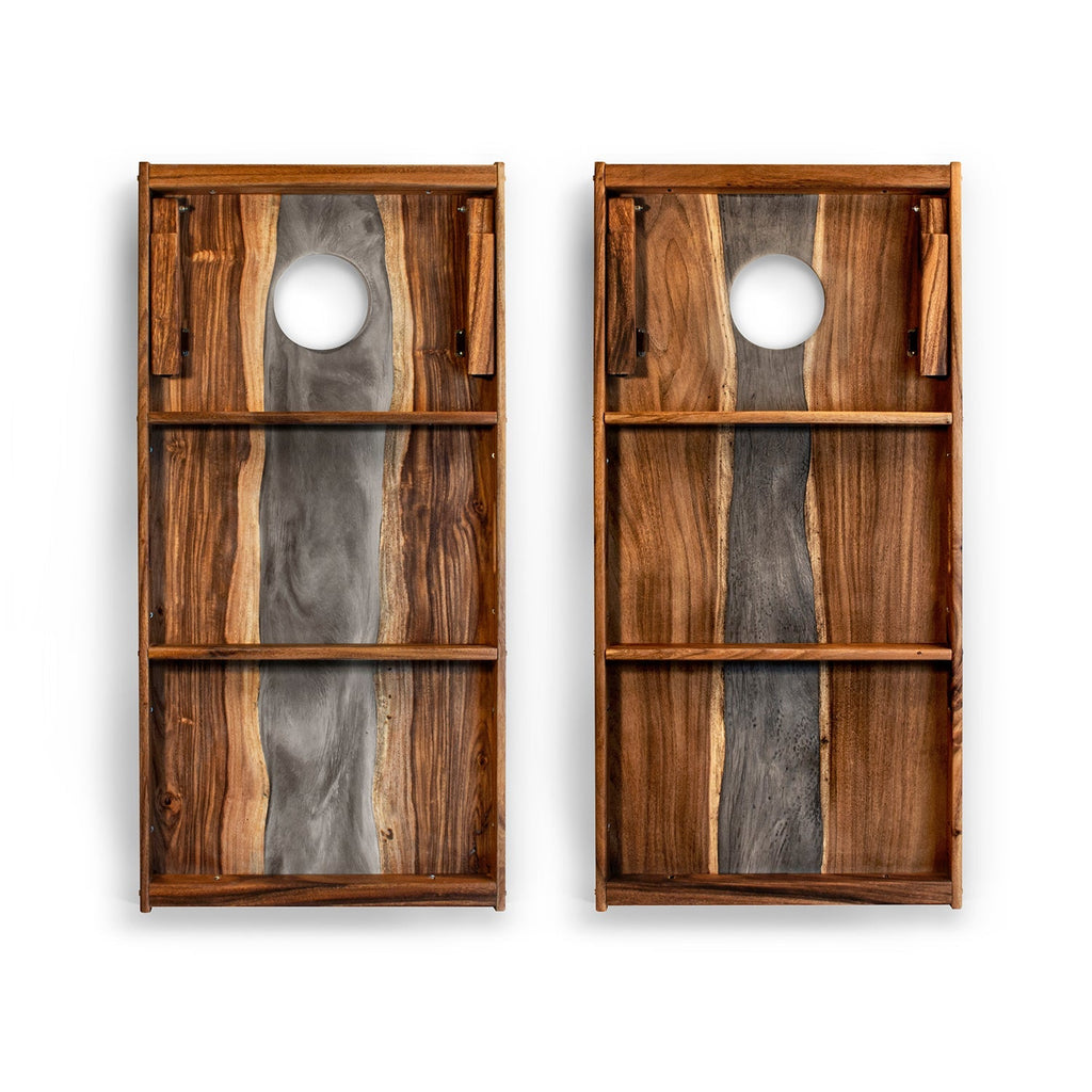 Elakai 2ft x 4ft Resin & Wood Classic Cornhole Set | Live Edge River Collection | Heirloom Boulevard