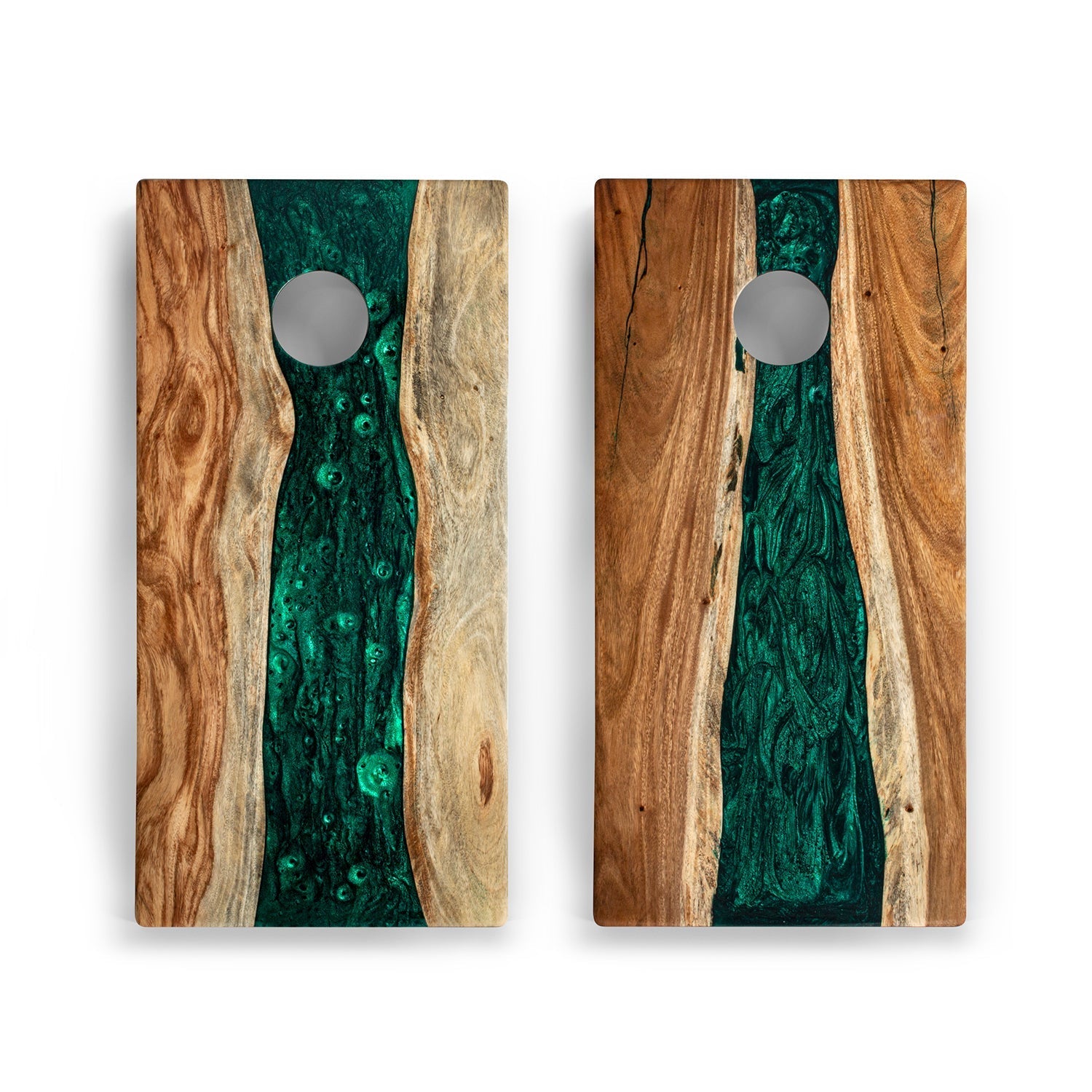 Elakai 2ft x 4ft Resin & Wood Classic Cornhole Set | Live Edge River Collection | Heirloom Boulevard