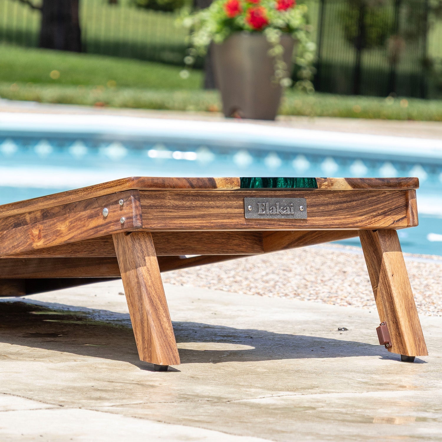 Elakai 2ft x 4ft Resin & Wood Classic Cornhole Set | Live Edge River Collection | Heirloom Boulevard