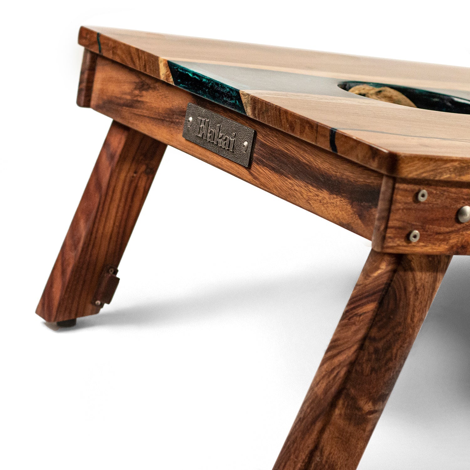 Elakai 2ft x 4ft Resin & Wood Classic Cornhole Set | Live Edge River Collection | Heirloom Boulevard