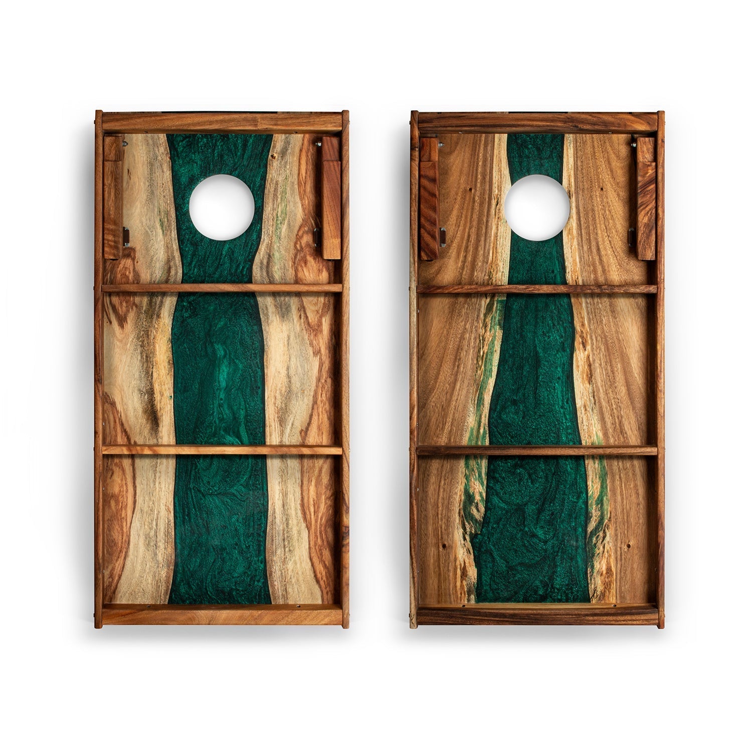 Elakai 2ft x 4ft Resin & Wood Classic Cornhole Set | Live Edge River Collection | Heirloom Boulevard