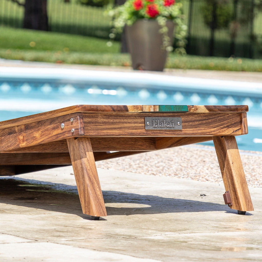 Elakai 2ft x 4ft Resin & Wood Classic Cornhole Set | Live Edge River Collection | Heirloom Boulevard